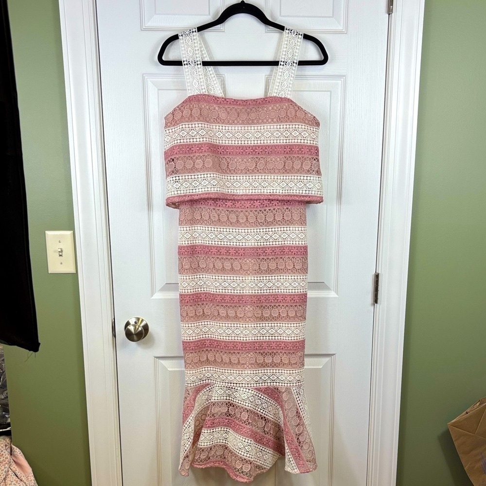 NWT Shoshanna lace Dunham dress blush pink sz 4 - Picture 5 of 11